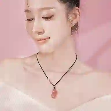 陌阡雪 祥瑞貔貅 新中式复古国潮风 本命年吞金兽圆珠转运珠设计可调节锁骨链 黑曜石 项链 男女同款情侣款