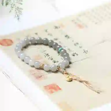 天台山 【天台山官方已祝福加持】天台山晨雾轻纱新中式国风百搭小众好运转运 和田玉手串 烟紫 男女同款情侣款