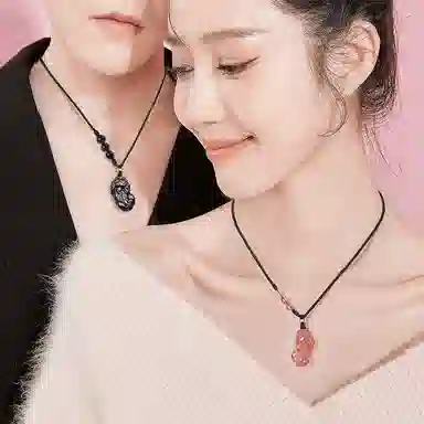 陌阡雪 祥瑞貔貅 新中式复古国潮风 本命年吞金兽圆珠转运珠设计可调节锁骨链 黑曜石 项链 男女同款情侣款