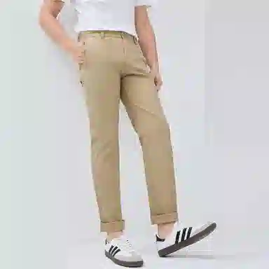 佐丹奴 弹力中腰梭织纯色修身休闲裤 男款