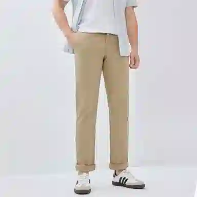 佐丹奴 弹力中腰梭织纯色修身休闲裤 男款