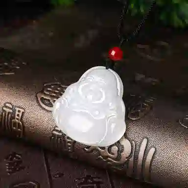 老凤祥 祥瑞笑佛 新中式国潮国风复古文艺时尚经典百搭日常通勤禅意风 天山翠 项链 女款