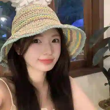 优幽兰 小众设计感田园风撞色草帽韩版百搭夏季海边拍照沙滩度假可折叠防紫外线编织太阳帽甜美 纤维素材料 渔夫帽 女款
