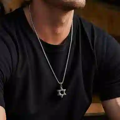 IDEAGEMER Hexagram Pendant Necklace 925 Silver