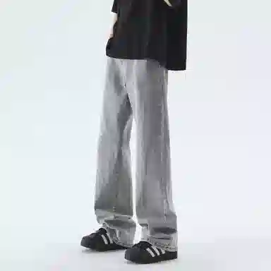 大卫贝肯 美式复古水洗休闲简约高街宽松舒适亲肤直筒牛仔裤 男女同款