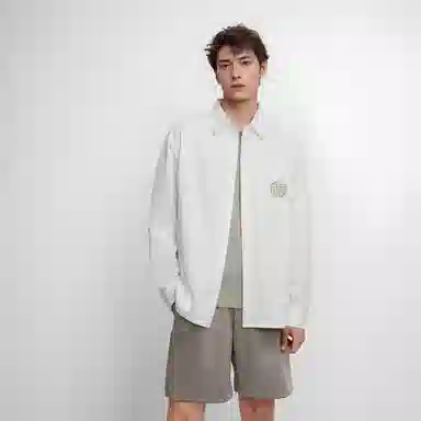 棉致 圆福纯色简约通勤基础百搭宽松休闲舒适长袖衬衫 男女同款