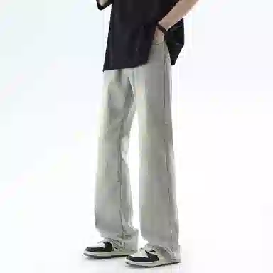 大卫贝肯 美式复古水洗休闲简约高街宽松舒适亲肤直筒牛仔裤 男女同款