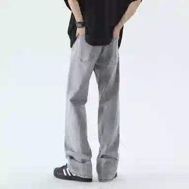 大卫贝肯 美式复古水洗休闲简约高街宽松舒适亲肤直筒牛仔裤 男女同款