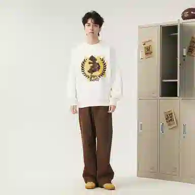 The Simpsons Loose Letter Casual Heavyweight Long Sleeve Sweatshirt