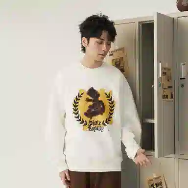 The Simpsons Loose Letter Casual Heavyweight Long Sleeve Sweatshirt