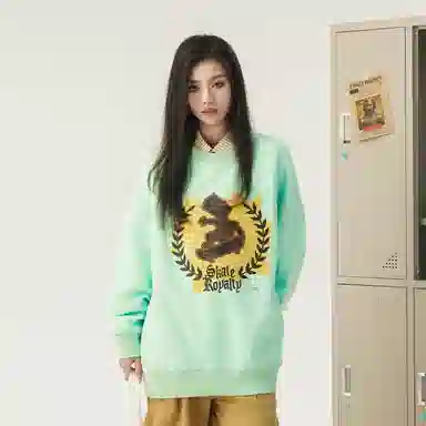 The Simpsons Loose Letter Casual Heavyweight Long Sleeve Sweatshirt