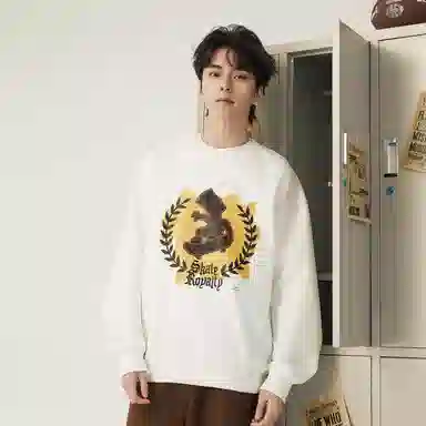 The Simpsons Loose Letter Casual Heavyweight Long Sleeve Sweatshirt