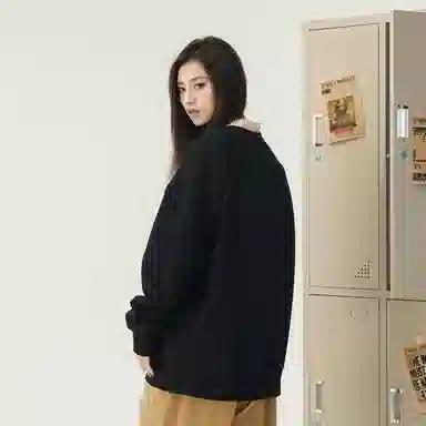 The Simpsons Loose Letter Casual Heavyweight Long Sleeve Sweatshirt