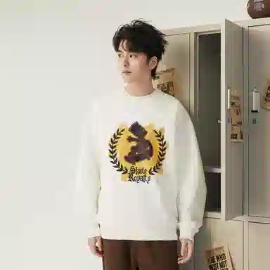 The Simpsons Loose Letter Casual Heavyweight Long Sleeve Sweatshirt