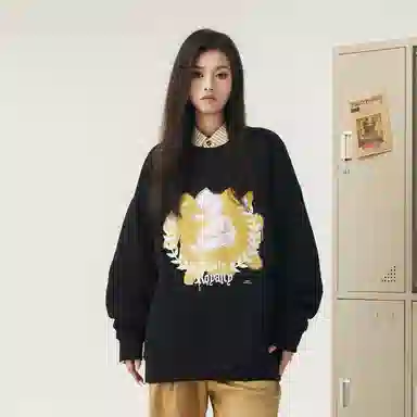 The Simpsons Loose Letter Casual Heavyweight Long Sleeve Sweatshirt