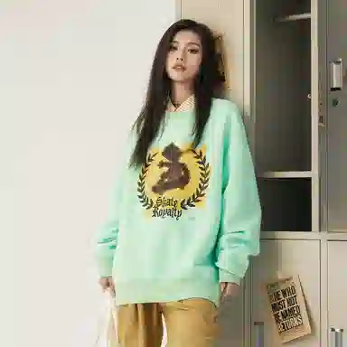 The Simpsons Loose Letter Casual Heavyweight Long Sleeve Sweatshirt