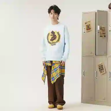 The Simpsons Loose Letter Casual Heavyweight Long Sleeve Sweatshirt