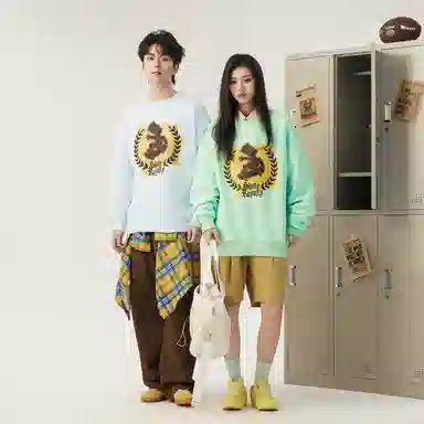 The Simpsons Loose Letter Casual Heavyweight Long Sleeve Sweatshirt