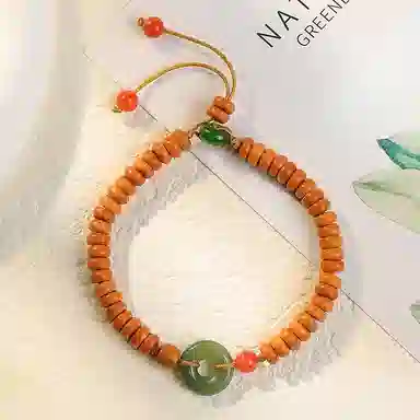 木盛缘 款木饰平安扣佛珠念珠文玩 橄榄核 手串 女款