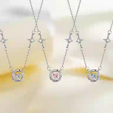 金杰福 莫比乌斯三秒心动爱心灵动星芒锁骨链 锆石 项链 女款