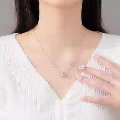 金杰福 莫比乌斯三秒心动爱心灵动星芒锁骨链 锆石 项链 女款