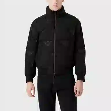 Emporio Armani FW22 Logo Print Puffer Jacket Black