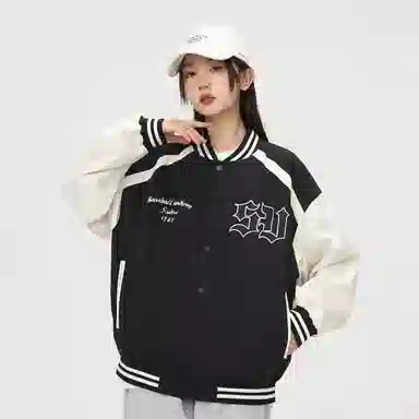 S.view FW22 Striped Letter Embroidered Baseball Jacket
