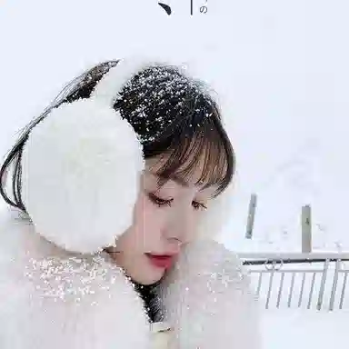 优幽兰 户外滑雪保暖毛绒 头戴式耳罩防风防寒护耳睡觉隔音提升睡眠质量防噪音 貂毛 耳罩 女款