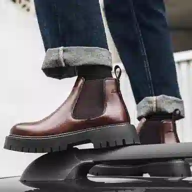 超纤皮 英伦风时尚简约通勤百搭款 短筒 经典切尔西靴 男款