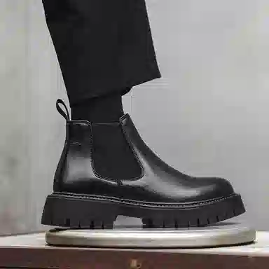 超纤皮 英伦风时尚简约通勤百搭款 短筒 经典切尔西靴 男款
