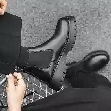 超纤皮 英伦风时尚简约通勤百搭款 短筒 经典切尔西靴 男款