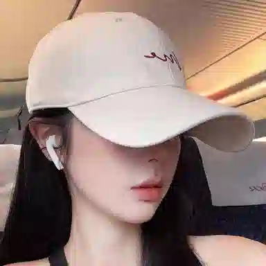 雅鹿优选 时尚简约波浪刺绣学生百搭休闲运动风户外防晒遮阳大头围显脸小 棉 鸭舌帽 男女同款情侣款