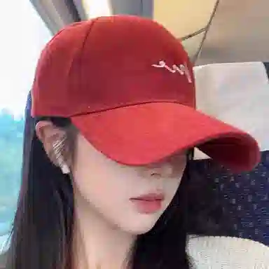 雅鹿优选 时尚简约波浪刺绣学生百搭休闲运动风户外防晒遮阳大头围显脸小 棉 鸭舌帽 男女同款情侣款