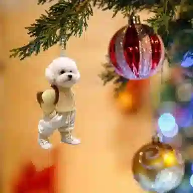 千桐 可爱小泰迪狗 小书包创意小狗装饰玩偶公仔 亚克力 挂件 男女同款情侣款