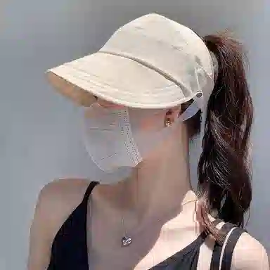 啄木鸟 大檐可扎马尾可戴口罩素颜速干空顶帽遮阳帽 聚酯纤维 渔夫帽 女款 户外骑行爬山露营钓鱼太阳帽