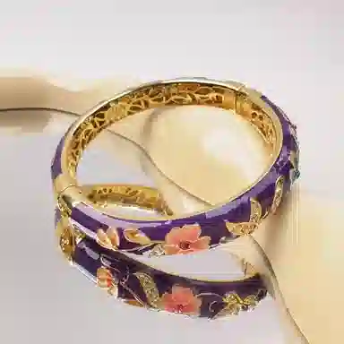 红桥 非遗-繁花似锦-景泰蓝-紫 合金 手镯 女款