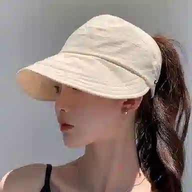 啄木鸟 大檐可扎马尾可戴口罩素颜速干空顶帽遮阳帽 聚酯纤维 渔夫帽 女款 户外骑行爬山露营钓鱼太阳帽