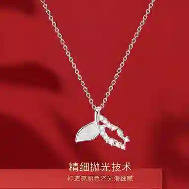 【S999足银】 金师傅 美人鱼吊坠 新中式国潮气质典雅清冷感 小众轻奢设计高级#好运 玉髓 玉石项链 女款