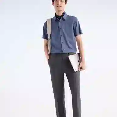 九牧王男裤专家 凉感裤 舒适潮流简约个性百搭休闲商务西装裤 男款 灰色