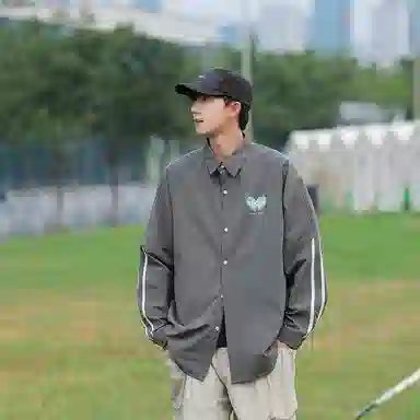 啄木鸟 简约纯色百搭长袖衬衫 男女同款