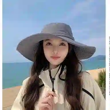 雅鹿 户外登山钓鱼大檐牛仔登山海边旅游防晒防风遮阳全脸保护透气不闷防水百搭 聚酯纤维 渔夫帽 男女同款情侣款