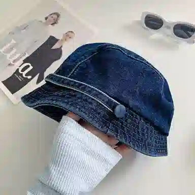 优幽兰 韩版百搭大头围显脸小水洗牛仔帽文艺复古简约画家帽时尚高级感 棉 贝雷帽 女款