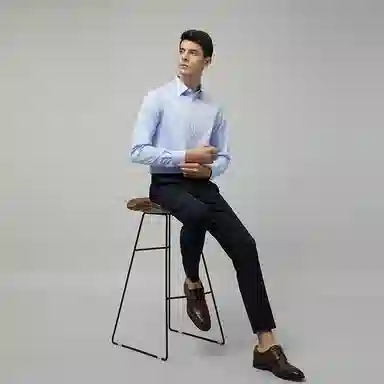 网易严选 高级感长绒棉商务职业正装免烫长袖衬衫 男款