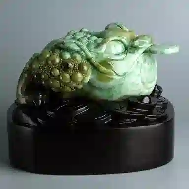 玉说 国风金蟾摆饰绿白酱紫三足蟾蜍 独山玉 摆件 男女同款情侣款