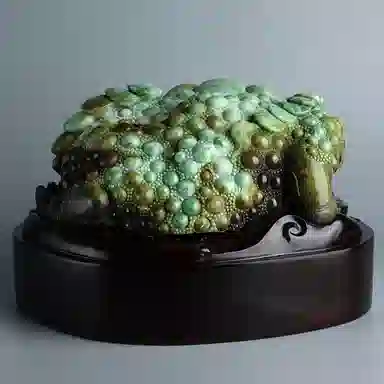 玉说 国风金蟾摆饰绿白酱紫三足蟾蜍 独山玉 摆件 男女同款情侣款