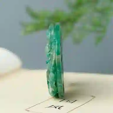 玉说 国风凤牌把饰天蓝料圆牌子 独山玉 把件摆件 男女同款情侣款