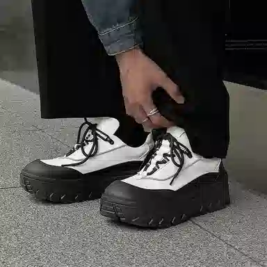 超纤皮 学院通勤必备厚底潮流鞋款 低帮 生活休闲鞋款 男款