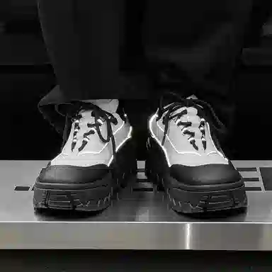 超纤皮 学院通勤必备厚底潮流鞋款 低帮 生活休闲鞋款 男款