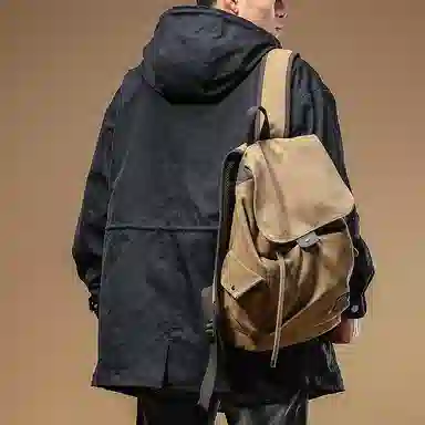 季言 中长款高级感潮流休闲连帽防风夹克外套 男款
