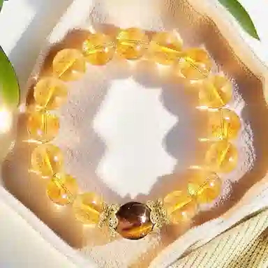 喜宝春花 招财小霸王 黄水晶 手串 男女同款情侣款